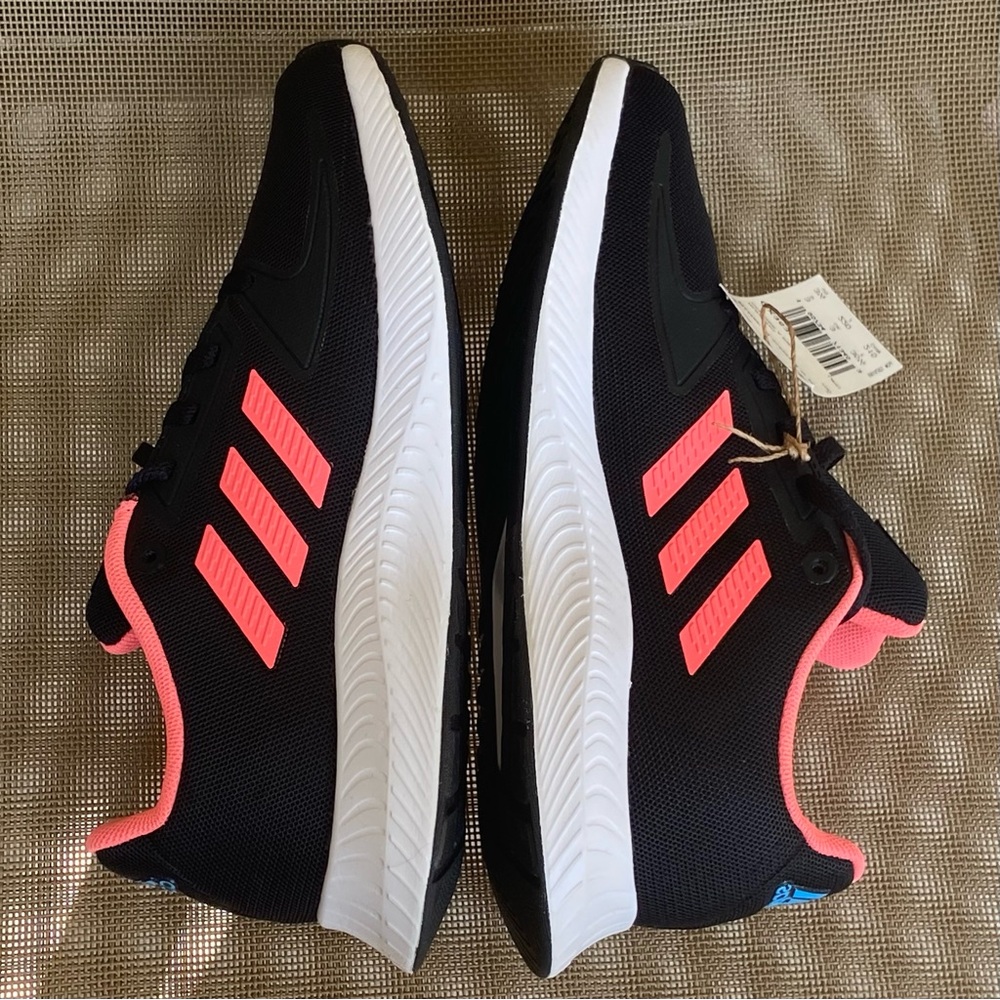 Adidas NWT Run-Falcon 2.0K Sz-3.5Y~(5Women) Striking Colors of Black/Coral/Aqua - Picture 8 of 16